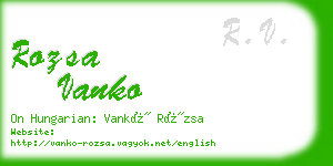 rozsa vanko business card